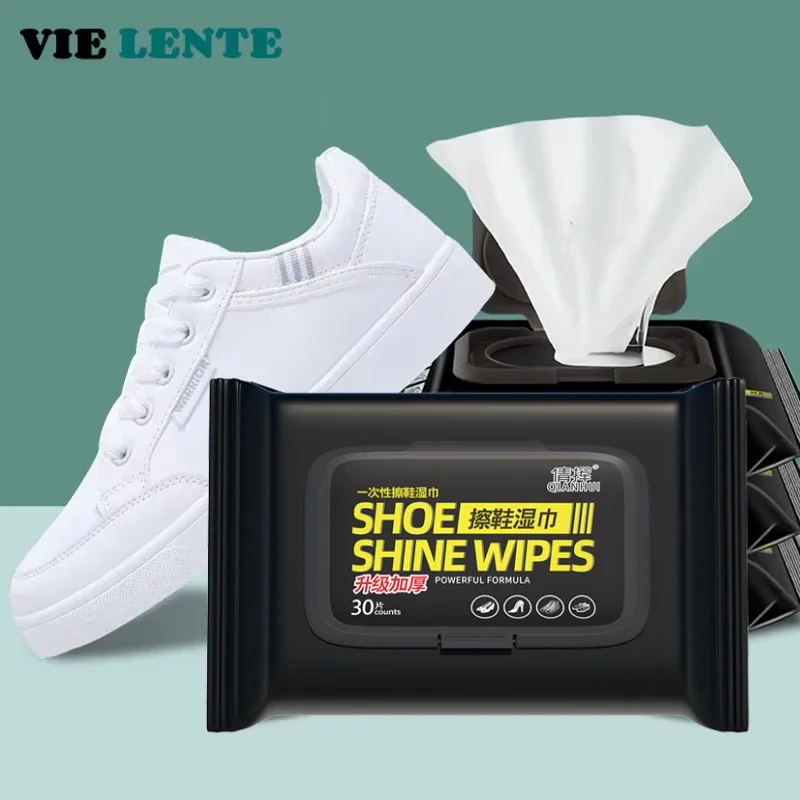 Sneaker Care Wipes - 12-60 個使い捨て靴クリーンワイプポータブル白靴クリーニングケアワイプスニーカークリーニングクイックウェットワイプ VIE LENTE