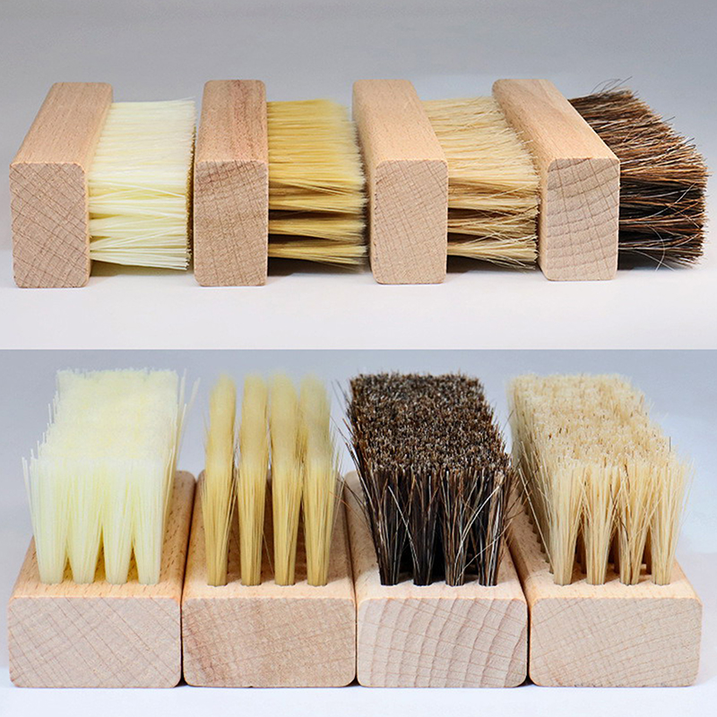 Sneakers Care - 木製ハンドル付き靴ブラシ,実用的なプラスチック製の髪,柔らかい豚の髪,スニーカー,掃除,洗濯用