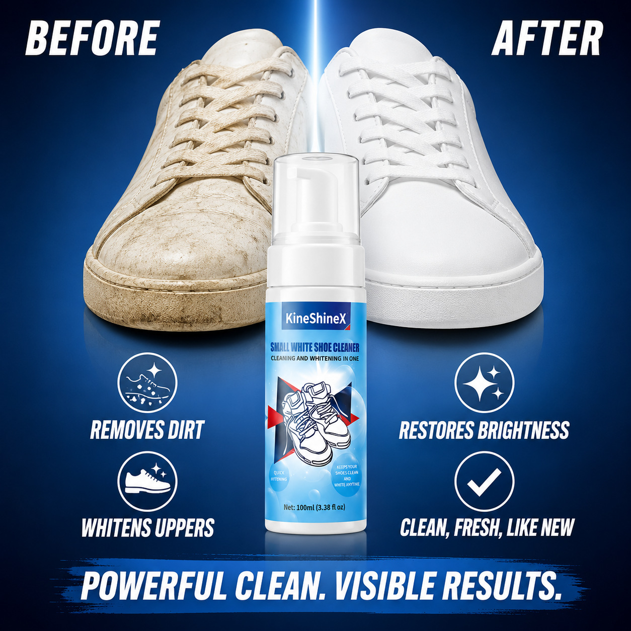 Sneakers Care - ギヘン靴クリーナーキット、水を使わない泡状靴クリーナー、靴ブラシと靴拭きクロス付き、スニーカーケア、靴のお手入れに最適