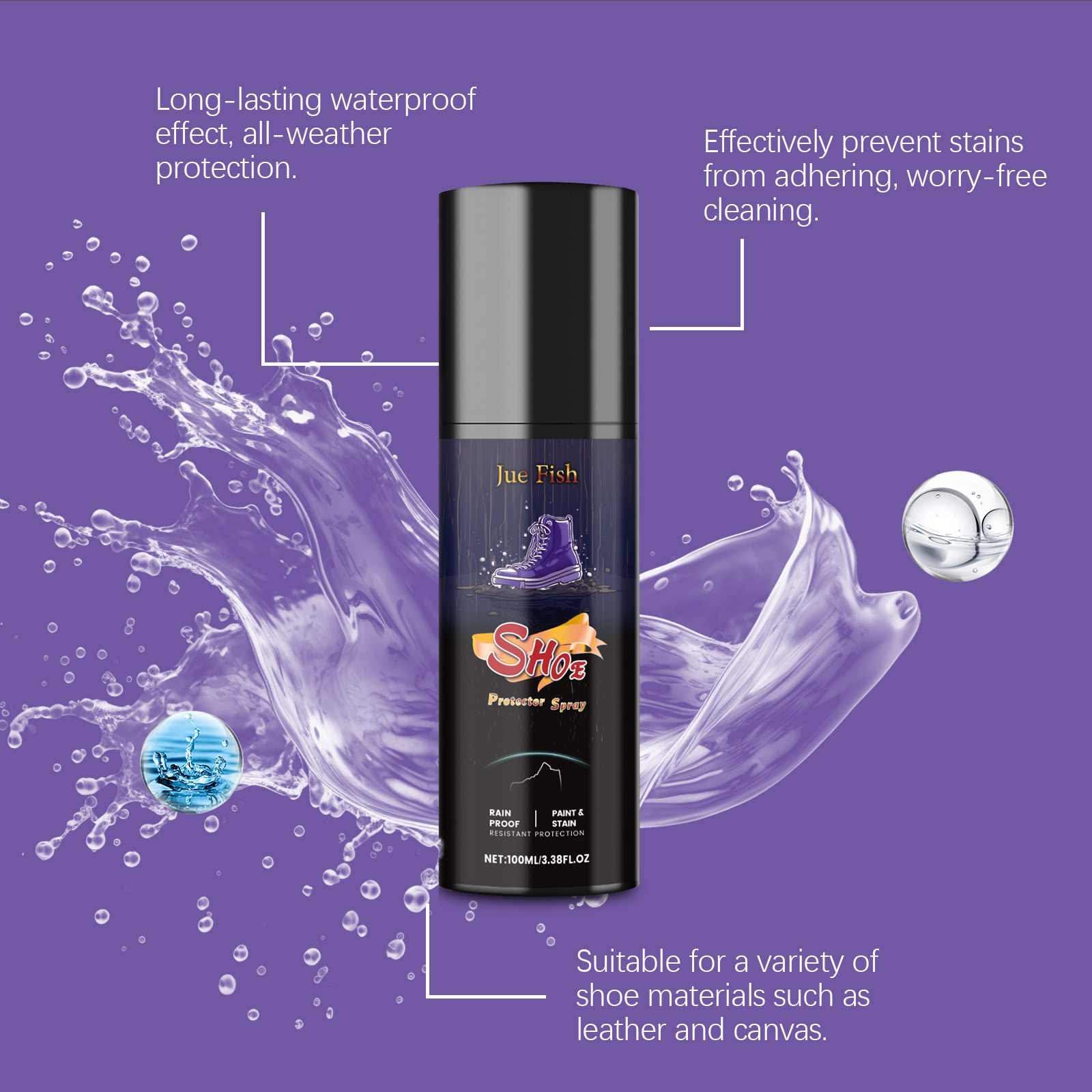 100ML 靴保護スプレー 汚れを落とす 長持ちする防雨防水 - Sneakers Care のレビューと価格