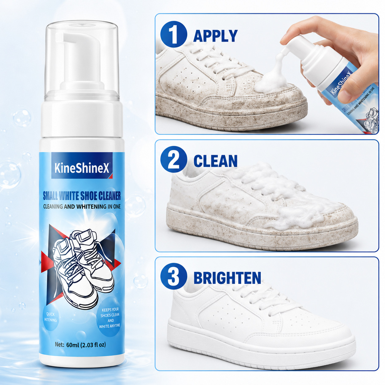 ギヘン靴クリーナーキット、水を使わない泡状靴クリーナー、靴ブ - Sneakers Care のレビューと価格
